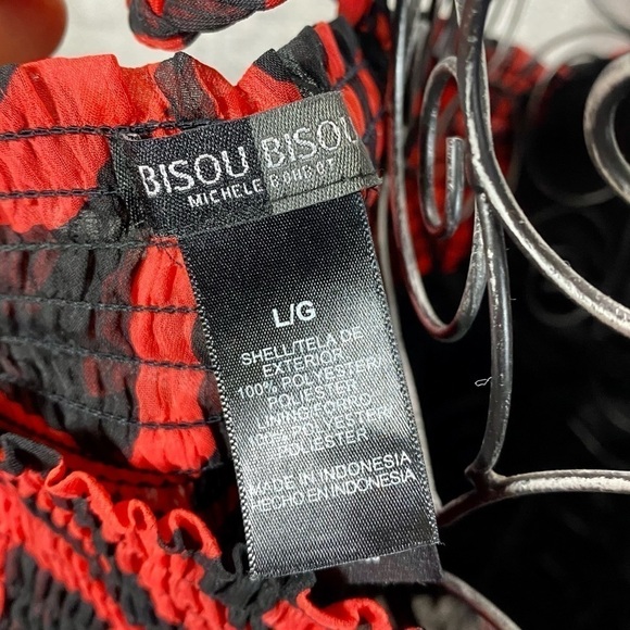 y2K Bisou Bisou Handkerchief floral v neck flowy blouse size L - Picture 3 of 7